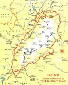 Map of Tour de Mont Blanc