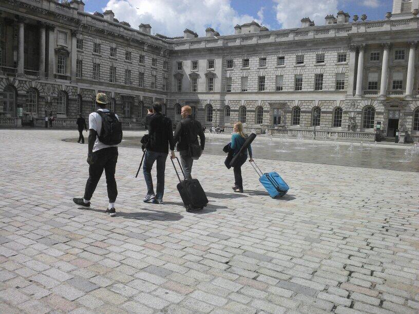 Ali, Theo, Matt and Petra arrive in Somerset House