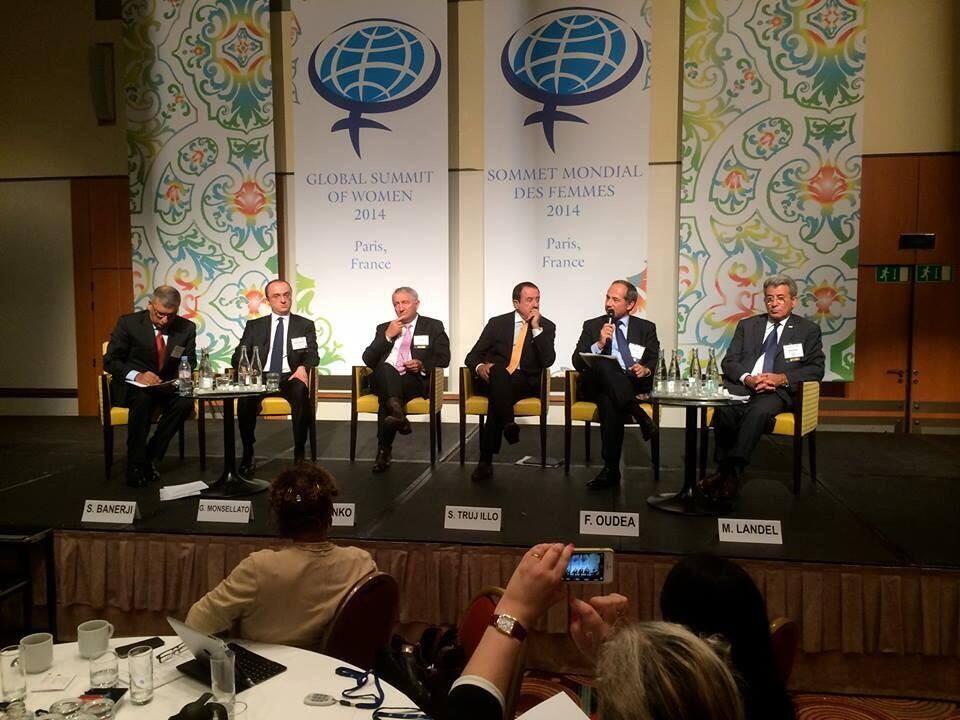 An all male panel at the Global Summit for Women